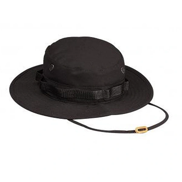 Sombrero Rip-Stop de Algodón 100% – Negro Ideal para Aventura y Estilo.